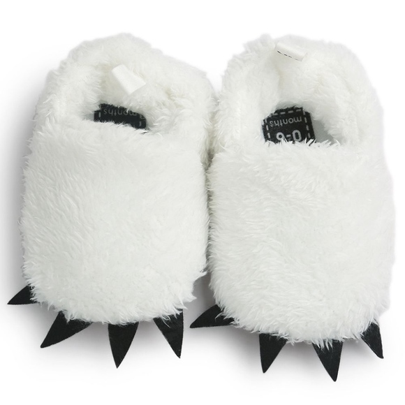 white monster feet slippers